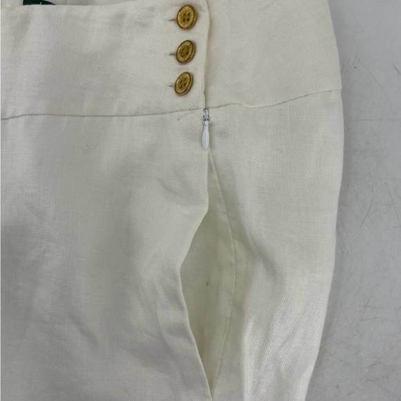 Ralph Lauren Lined White Linen Pants - Picture 5 of 6